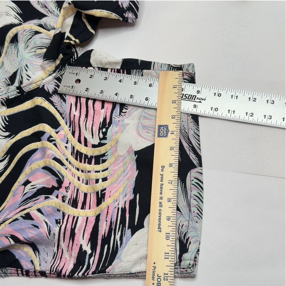 H&M Linen Cotton Blend Shorts Mens Large Relaxed Fit‎ Tropical Hawaiian Printed - Picture 12 of 12